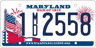 MD license plate 1MD2558