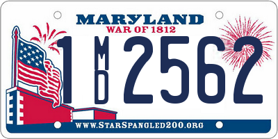 MD license plate 1MD2562