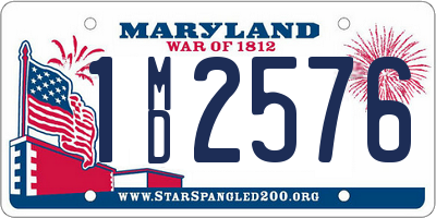 MD license plate 1MD2576