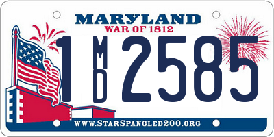 MD license plate 1MD2585