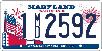 MD license plate 1MD2592