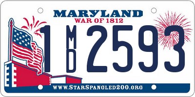 MD license plate 1MD2593