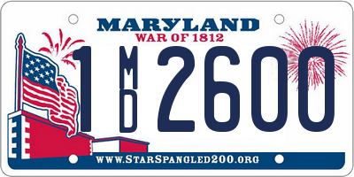 MD license plate 1MD2600