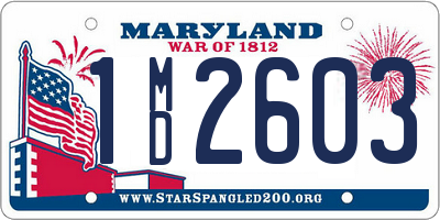MD license plate 1MD2603
