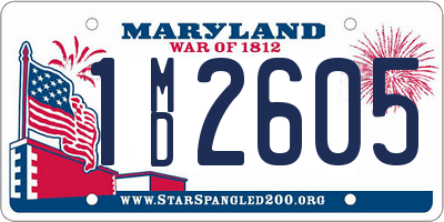 MD license plate 1MD2605