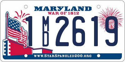 MD license plate 1MD2619