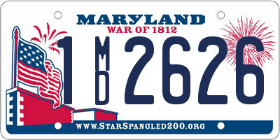 MD license plate 1MD2626