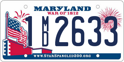 MD license plate 1MD2633