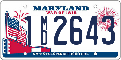 MD license plate 1MD2643