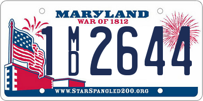 MD license plate 1MD2644