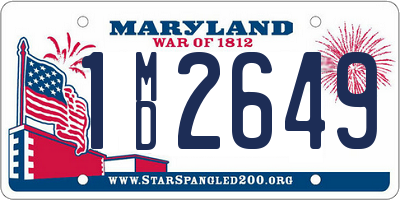 MD license plate 1MD2649