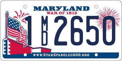 MD license plate 1MD2650