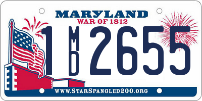 MD license plate 1MD2655