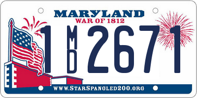 MD license plate 1MD2671