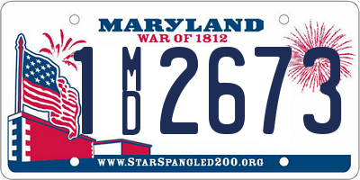 MD license plate 1MD2673