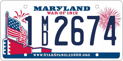 MD license plate 1MD2674