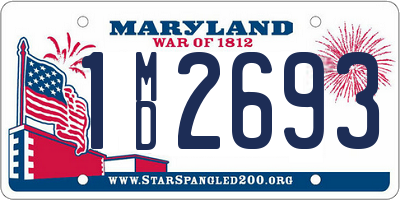 MD license plate 1MD2693