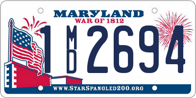 MD license plate 1MD2694