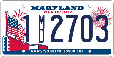 MD license plate 1MD2703