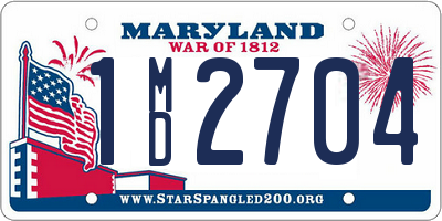 MD license plate 1MD2704