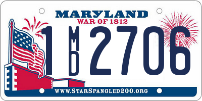 MD license plate 1MD2706