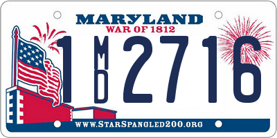 MD license plate 1MD2716