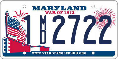 MD license plate 1MD2722