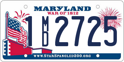 MD license plate 1MD2725