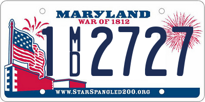 MD license plate 1MD2727