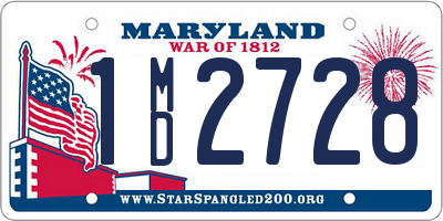 MD license plate 1MD2728