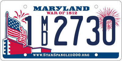 MD license plate 1MD2730