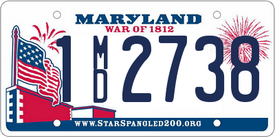 MD license plate 1MD2738