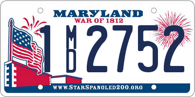 MD license plate 1MD2752