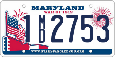 MD license plate 1MD2753