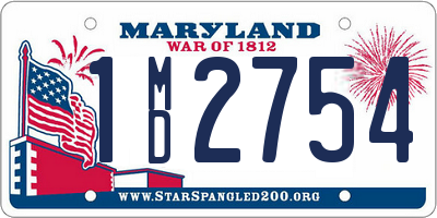 MD license plate 1MD2754