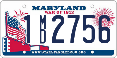 MD license plate 1MD2756