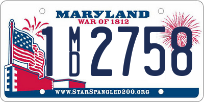 MD license plate 1MD2758
