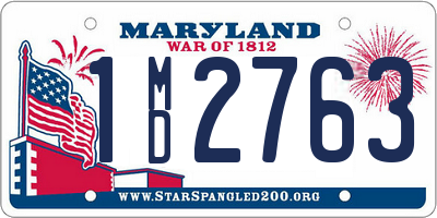 MD license plate 1MD2763