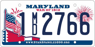 MD license plate 1MD2766