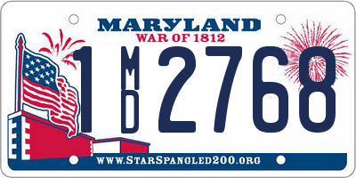 MD license plate 1MD2768