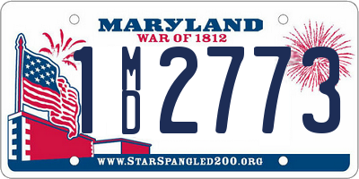 MD license plate 1MD2773