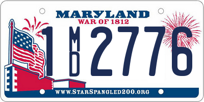 MD license plate 1MD2776