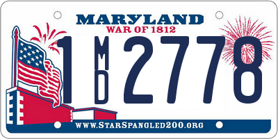 MD license plate 1MD2778