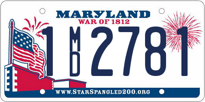 MD license plate 1MD2781