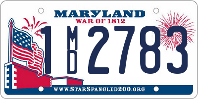 MD license plate 1MD2783