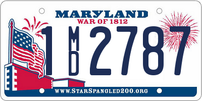 MD license plate 1MD2787