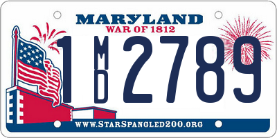 MD license plate 1MD2789