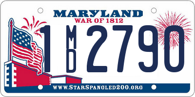 MD license plate 1MD2790