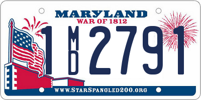 MD license plate 1MD2791