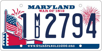 MD license plate 1MD2794